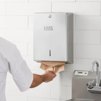 Lavex Stainless Steel C-Fold or Multifold Surface-Mounted Paper Towel Dispenser