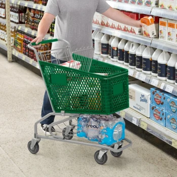 Regency Green Plastic Grocery Cart - 3.5 Cu. Ft.