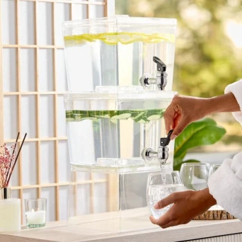 Choice 3 Gallon Acrylic Stackable Double Beverage Dispenser