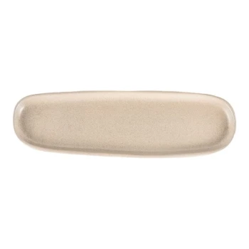 10 Strawberry Street Ginza 19 1/2" x 5 7/8" Oval Tan Stoneware Platter - 10/Case