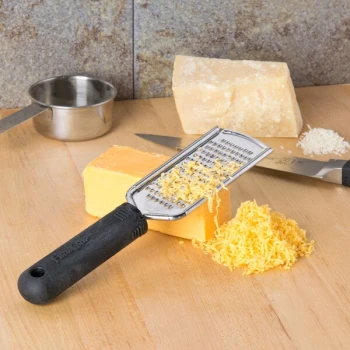 TableCraft E5615 9" Stainless Steel Fine Grater with Black FirmGrip Handle