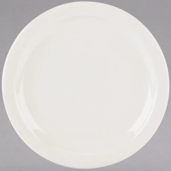 Tuxton TNR-008 Reno / Nevada 9" Eggshell Narrow Rim China Plate - 24/Case
