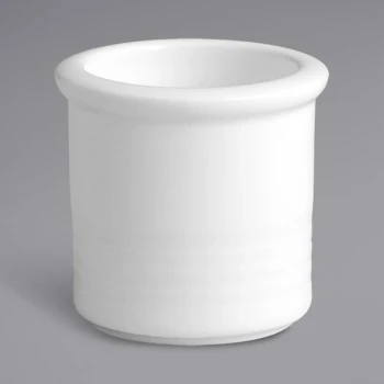 RAK Porcelain Rondo 2 1/8" Ivory Embossed Porcelain Toothpick Holder - 12/Case