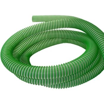 Delfin Industrial FH0037.50.10 10' Green Helix Conductive Food Grade Vacuum Hose