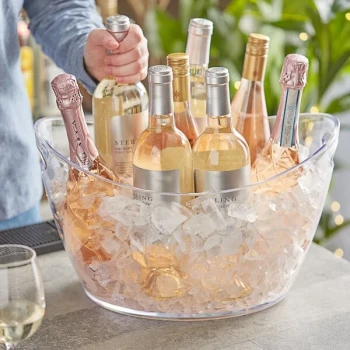 Choice 17 Qt. Large 8-Bottle Plastic Oval Wine Bucket