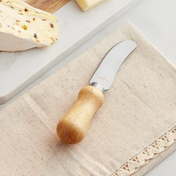 Acopa 5 1/4" Stainless Steel Soft Cheese Spreader with Wood Handle