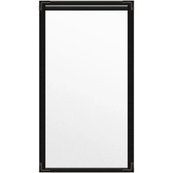 H. Risch, Inc. TES Deluxe Sewn 5 1/2" x 11" Black 2 View Vinyl Menu Cover with Black Smooth Corners and Matte Finish