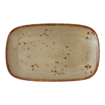Fortessa Basics by Zwiesel Fortessa Erthe 11" x 7" Shiitake TechnoCeram Rectangular Platter - 6/Case