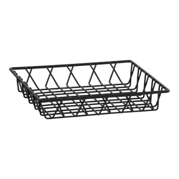Cal-Mil 1293TRAY Black Square Wire Basket - 12" x 12" x 3"