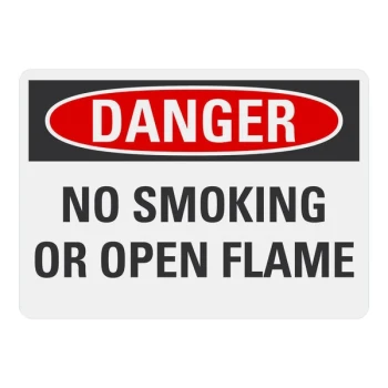 Lavex 10" x 7" Non-Reflective Plastic "Danger / No Smoking Or Open Flame" Safety Sign