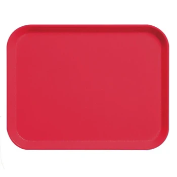 Cambro 3253CL163 Camlite 13" x 21" Red Fiberglass Serving Tray - 12/Case