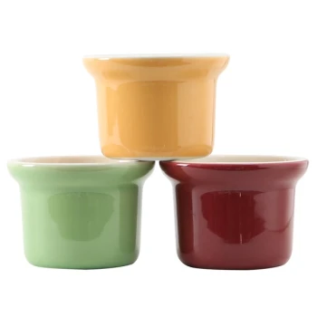 Tuxton DYS-0805 8 oz. Petite China Marmite, Assorted Colors - 12/Case