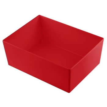 TableCraft CW5006R Simple Solutions 1/2 Size 8 Qt. Red Cast Aluminum Deep Straight Sided Bowl - 5" Deep