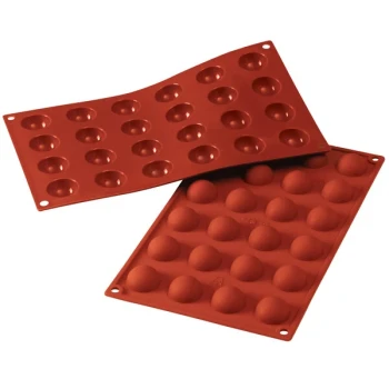 Silikomart SF006 SiliconFLEX 24 Compartment Half Spheres Silicone Baking Mold - 1 3/16 inch x 1 3/16 inch x 9/16 inch Cavities