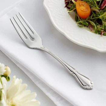Acopa Blair 6 3/4" 18/8 Stainless Steel Extra Heavy Weight Salad / Dessert Fork - 12/Case