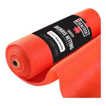 SEALTECH 8 1/2' x 100' Orange Heavy-Duty 1/4" Mesh Safety Debris Netting Roll ST-402-8.5X100