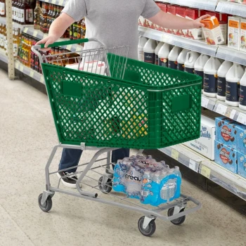 Regency Green Plastic Grocery Cart - 7.4 Cu. Ft.