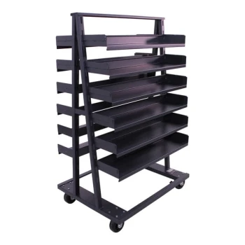 Valley Craft 38" x 30" x 63" Heavy-Duty Double-Sided A-Frame Cart with 12 Trays F89064VCGY - 2,500 lb. Capacity