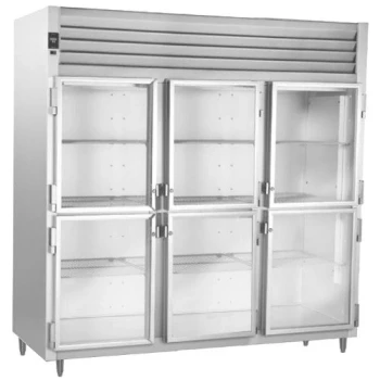 Traulsen RHT332NUT-HHG Stainless Steel 69.5 Cu. Ft. Three Section Glass Half Door Narrow Reach In Refrigerator - Specification Line