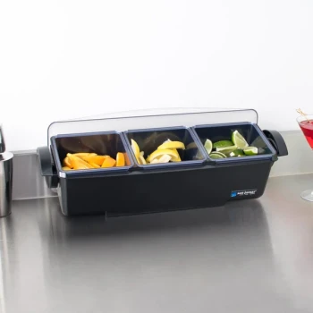 San Jamar BD4003 The Dome 3-Compartment Condiment Bar
