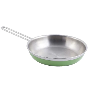 Bon Chef 60308 Classic Country French Collection 2 Qt. 12 oz. Green Saute Pan / Skillet with 1 Long Handle