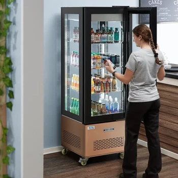 Avantco GD4C-15-HC Copper 4-Sided Glass Refrigerated Display Case