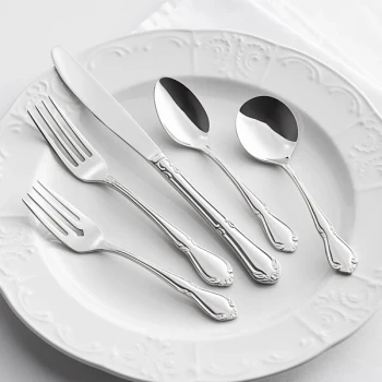 Acopa Blair 18/8 Stainless Steel Extra Heavy Weight Flatware Set with Service for 12 - 60/Pack