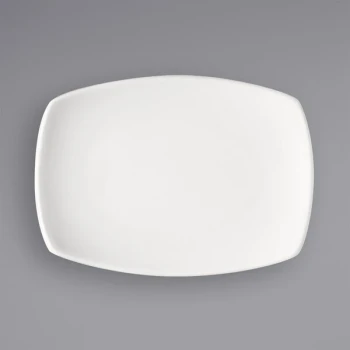 Bauscher Options from BauscherHepp 5 1/2" x 3 11/16" Bright White Rectangular Porcelain Coupe Platter - 36/Case