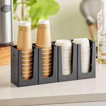 Choice Black Countertop Cup or Lid Organizer - 4/Set