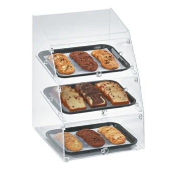 Vollrath MBC1014-3F-06 Medium Classic 3 Tray Acrylic Bakery Display Case with Front Doors - 14 1/2" x 17" x 21"