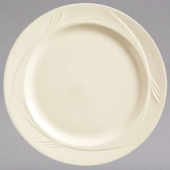 Libbey END-9 Endurance 9" Round Cream White Medium Rim China Plate - 24/Case