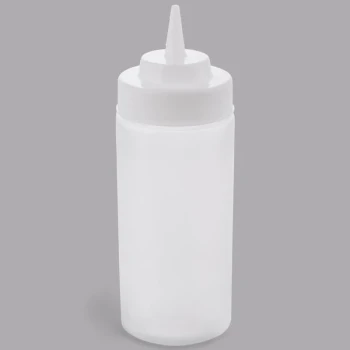 TableCraft 11663C 16 oz. Clear WideMouth™ and Standard Cone Tip Squeeze Bottle with 63 mm Opening - 12/Pack