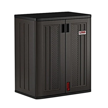 Suncast BMCCPD3600 Dark Gray 3-Shelf Heavy-Duty Base Storage Cabinet - 30" x 20 1/4" x 36"