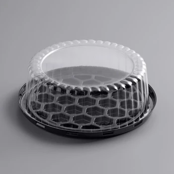Choice 7" Low Dome Cake Display Container with Clear Dome Lid - 25/Pack