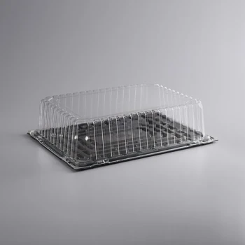 Choice 1/2 Size High Dome Sheet Cake Display Container with Clear Dome Lid - 25/Case