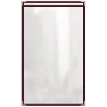 H. Risch, Inc. TES Deluxe Sewn 8 1/2" x 14" Maroon 2 View Vinyl Menu Cover with Silver Smooth Corners and Gloss Finish