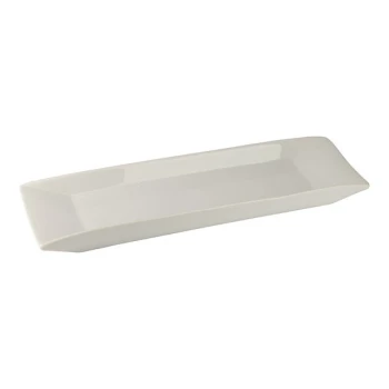 10 Strawberry Street Stella 23" x 7 1/2" Rectangular White Porcelain Serving Platter - 8/Case