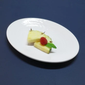 Elite Global Solutions D107RR Pebble Creek White 10 1/4" x 7 3/4" Oval Coupe Platter - 6/Case