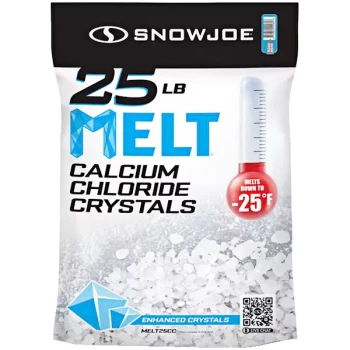 Snow Joe MELT25CC Calcium Chloride Crystals Ice Melt with Resealable Bag - 25 lb.
