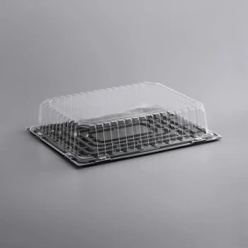 Choice 1/2 Size Low Dome Sheet Cake Display Container with Clear Dome Lid - 25/Case