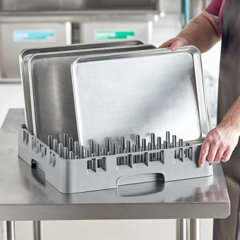 Cambro OETR314151 Soft Gray Open End Camrack Customizable Tray Rack