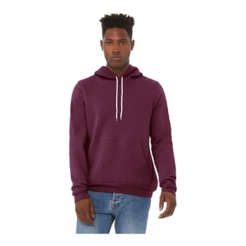 Bella + Canvas BC3719 Unisex Customizable Maroon Sponge Fleece Pullover Hoodie Sweatshirt - Combed Ring-Spun Cotton / Poly Blend - Large