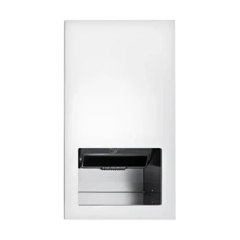 American Specialties, Inc. Piatto 10-645210AC-00 Recessed Automatic Roll Paper Towel Dispenser with White Phenolic Door - AC Powered