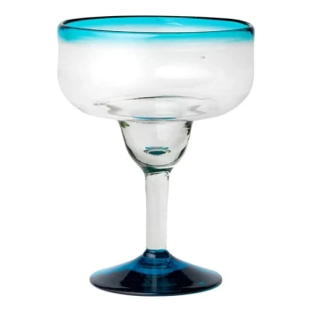10 Strawberry Street Aqua Rim 15 oz. Margarita Glass - 6/Case