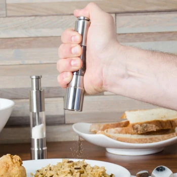 American Metalcraft PMG6 6" Stainless Steel Presto Push Pepper / Salt Mill
