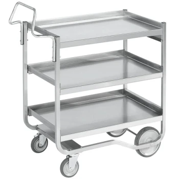 Vollrath 97211 Knock Down Heavy-Duty Stainless Steel 3 Shelf Utility Cart - 38" x 21" x 42"