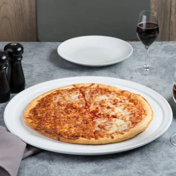 American Metalcraft CERAM18 18" White Ceramic Pizza Serving Tray
