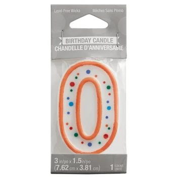 Creative Converting 104569 3" Polka Dot "0" Candle