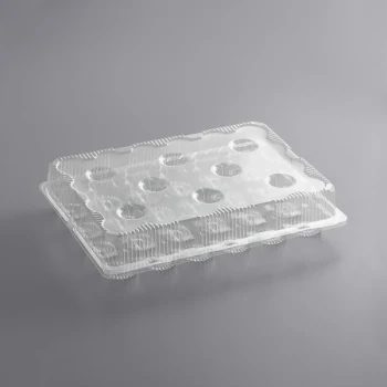 Choice 24-Cup Hinged Clear Cupcake / Muffin Container - 25/Pack