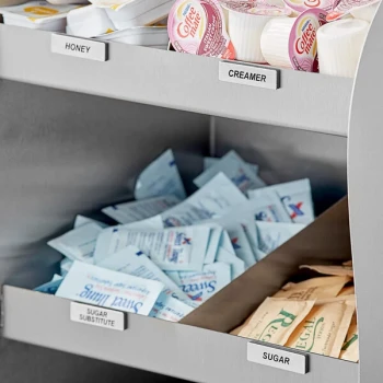 ServSense Magnetic Stainless Steel Coffee Labels for Self Service Station Organizers - 11/Pack